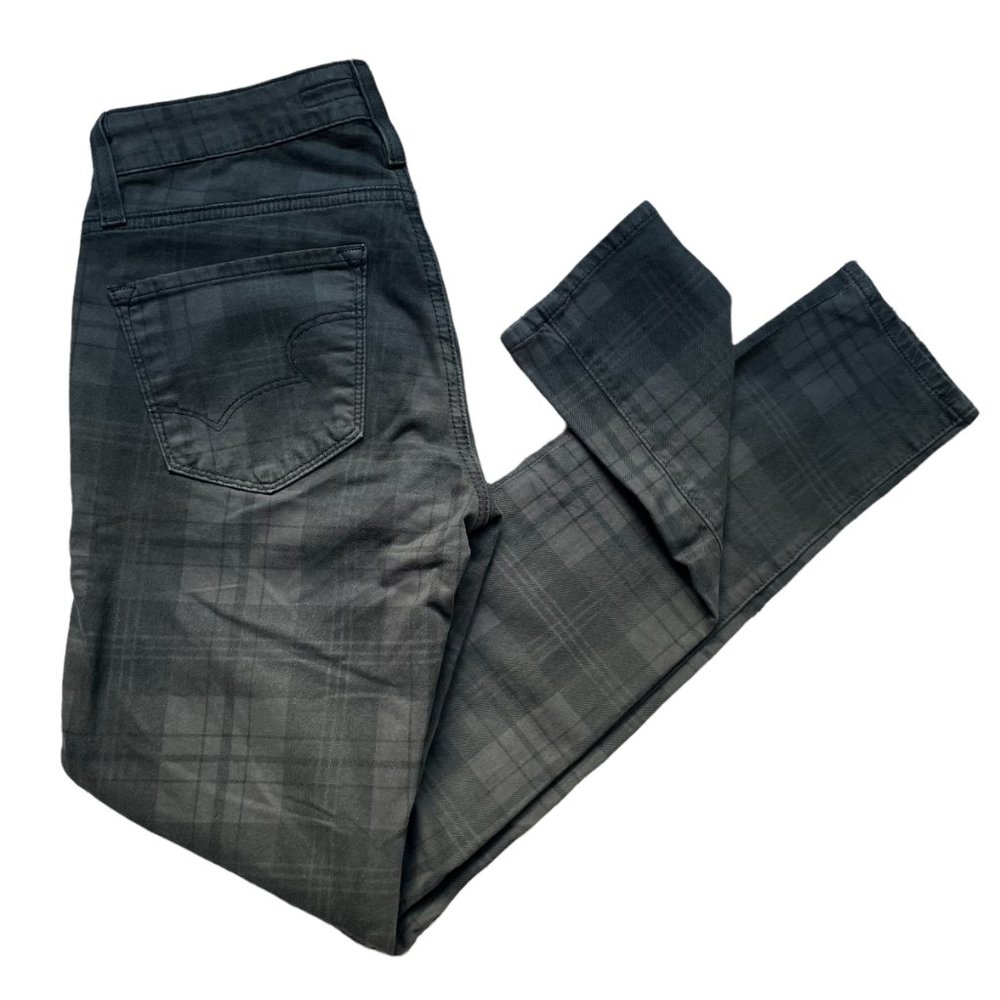 Big Star Black Plaid Skinny Jeans Size 25